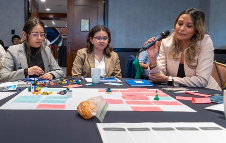 Three women participating in a Digital Readiness Assessment in Guatemala