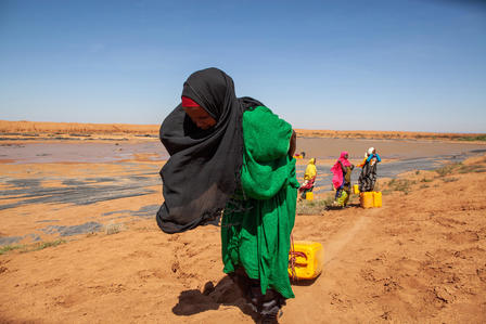 Women collecting water
