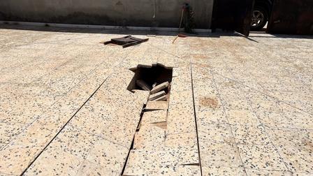 outdoor,floor,sitting,building,laying,sidewalk,lying,street,side,fire,umbrella,cat,dog,standing
