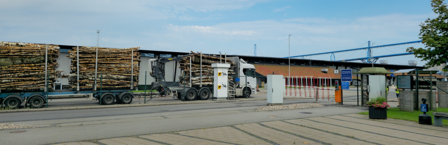 a truck is parked on the side of a road