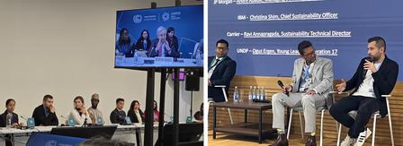 Photos of Oguz participating at the UN Climate Conference