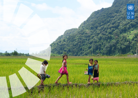 a group of children in a field