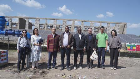 Ethiopia solar powered pump handover partnership with China