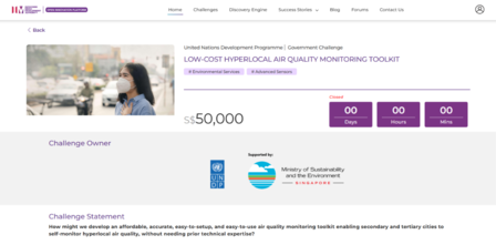Screen capture of the Innovation Challenge live on the IMDA website