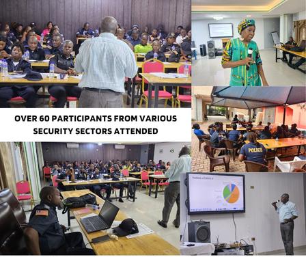 A conference with various security sector participants, presentations, and discussions shown in multiple clips.