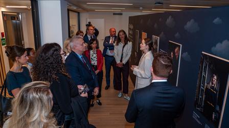 guests at the launch of the photo exhibition on EU-UNDP partnership in the European Parliament