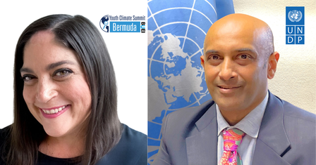 Traci Burgess of BUEI and Kishan Khoday of UNDP MCO in Jamaica