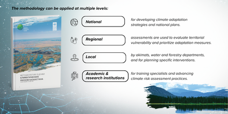 Coastal landscape slide with a multi-level methodology chart (National/Regional/Local).