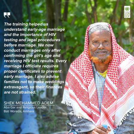 Man in red-and-white keffiyeh and suit outdoors, with a quote panel on the left.