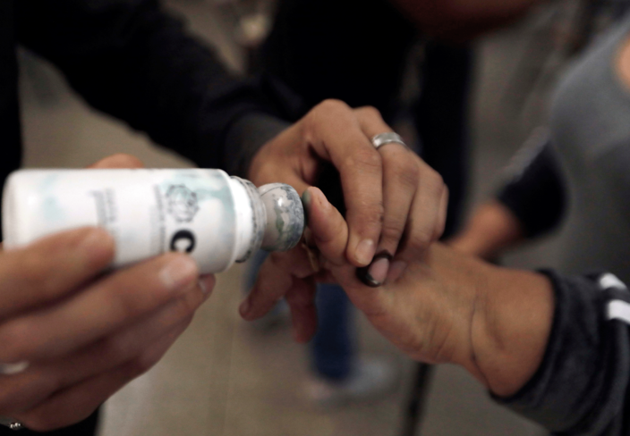 a person holding a knife