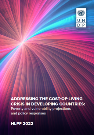 Forside af ny UNDP report "Adressing the cost-of-living crisis in developing countries"
