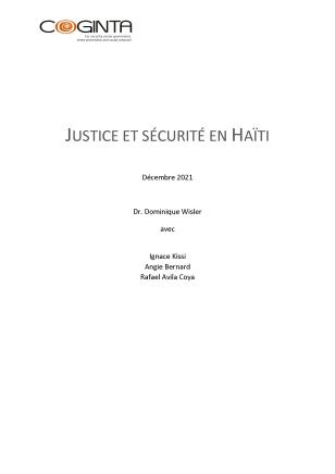 Page de couverture de l'étude Justice et Sécurité en Haïti