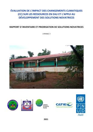 Page de couverture du rapport d'inventaire et priorisation de solutions novatrice