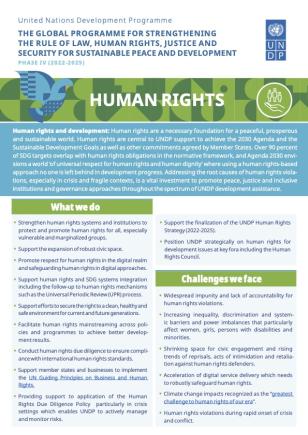 Human Rights: The Global Programme for Strengthening the Rule of Law, Human Rights, Justice, and Security for Sustainable Peace and Development Phase IV (2022-2025)