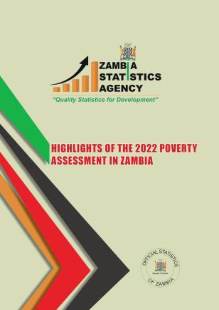 An image of the highlights of the 2022 Poverty Assessment in Zambia with the Zambia Statistics Agency logo