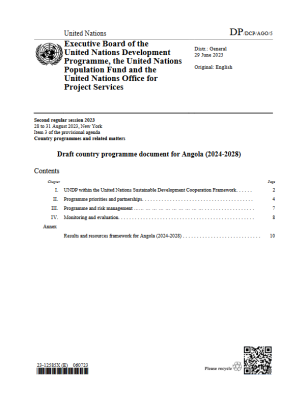Draft country programme document for Angola (2024-2028)