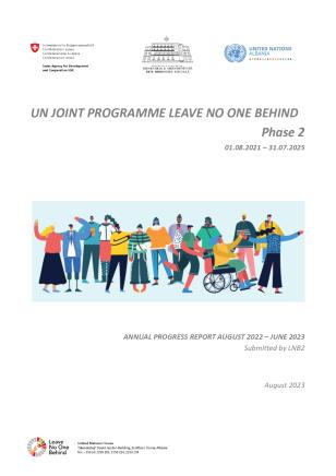 Annual Progress Report - Un Joint Programme Leave No One Behind - Phase Two