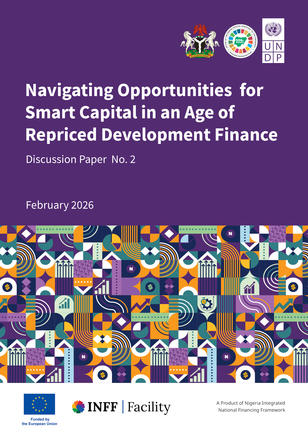 Report cover: purple header with a title and a colorful mosaic pattern below; logos at the bottom.