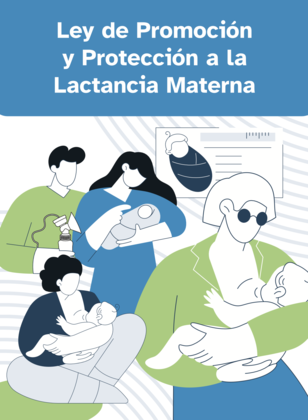 Graphic poster promoting breastfeeding law, showing families nursing and caring for babies.
