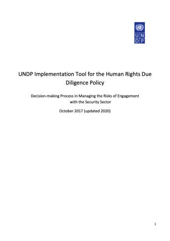 UNDP Human Right Due Diligence Implementation Framework Tool
