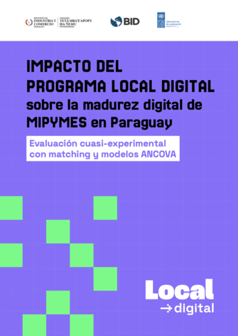 Cover page: Local Digital in Paraguay; purple background with green squares and Local+digital logo.