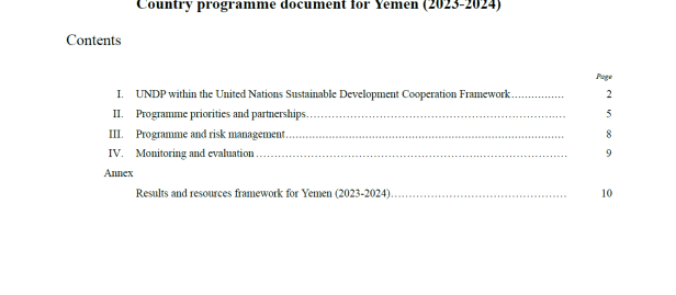 UNDP Yemen CPD 2023 - 2024