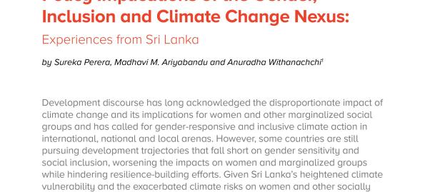 Policy Brief - Experiences from Sri Lanka