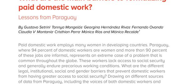 What are the main barriers to formalize paid domestic work? Lessons from Paraguay