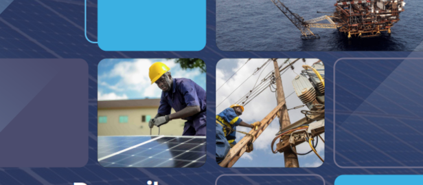 Cover page for Recueil sur le Code de l'Électricité au Sénégal, blue geometric background.