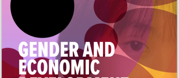 Cover graphic with circles and a partial woman's face; title Gender and Economic Development.