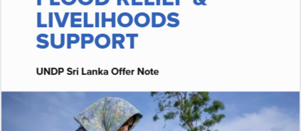 UNDP Sri Lanka offer note cover with logo, blue title, and farmers in a green field.