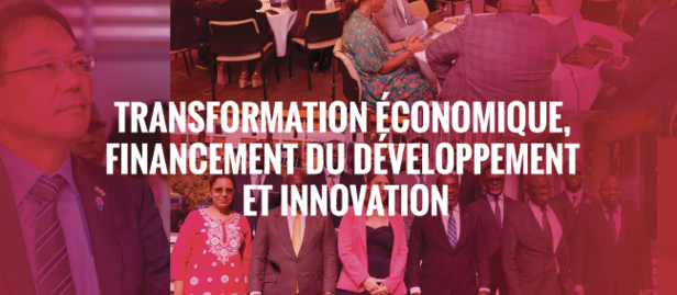 Impact Review cover featuring a red-tinted group photo of conference attendees.