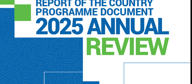 Cover of a UN report: Country Programme Document 2025 Annual Review, blue UN emblem.