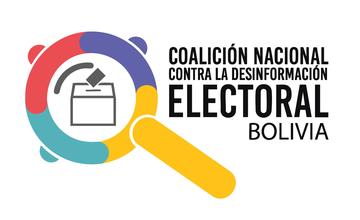 Bolivia logo with a multicolor ring encircling a magnifying glass over a document.